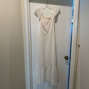 Reformation Butterfly Ivory Maxi Dress w Fluttered Sleeves Size 2